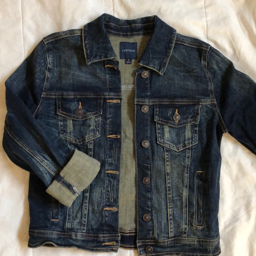 ✨ Dark Jean Jacket with gold accents ✨